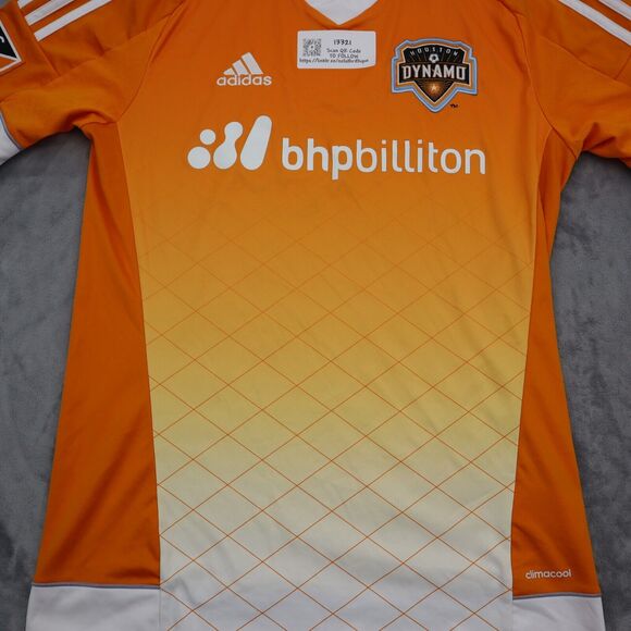 Houston Dynamo Shirt Men S Orange Adidas Print Dynamic Style Active Top Tee - Picture 3 of 15